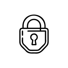 Outline a padlock with a keyhole on a security protection