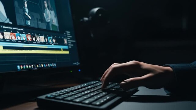 Anime Video Editing Late Night Session Dark Room