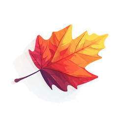 New Simple flat 2D icon of autumn leaves isometric view isolated on a white background, vector design, ideal for animation, vector, web design, digital illustrations, and minimalist design, clipart