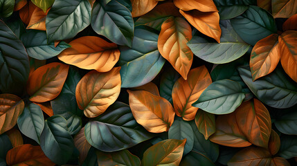 Green and Brown Leaf Patterned Background for Eco Design, in high resolution clean minimal style stock photo illustration background image ideal for templates advertisements and web banners showcasing