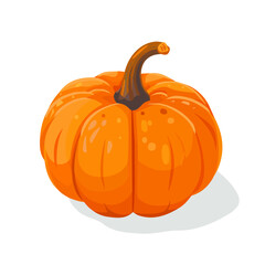 Simple flat 2D orange pumpkin set illustration, vector clipart isolated on a transparent background — clean animation-style design, created by me, Halloween set