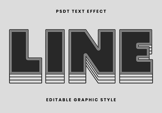 Black And White Striped Layered Font Stacked Line Text Effect