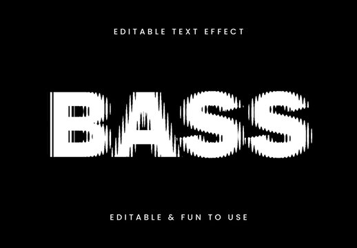 White Outline Bass Font Echo Motion Text Effect