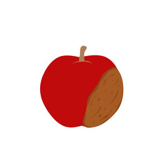 Rotting fruit illustration. Fruit illustration. Rotten fruit flat design. Rotten fruit vector illustration