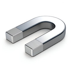 simple metal magnet isolated over white background