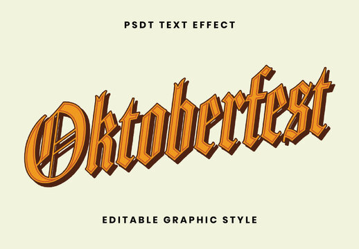Orange Incline Vintage Oktoberfest Font Festive Gothic Text Effect