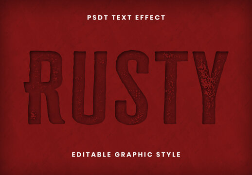 Red And Brown Rusty Texture Font Tall Grunge Text Effect