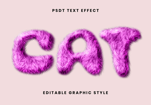 Pink Furry Fluffy Font Cat Texture Fur Animal Text Effect