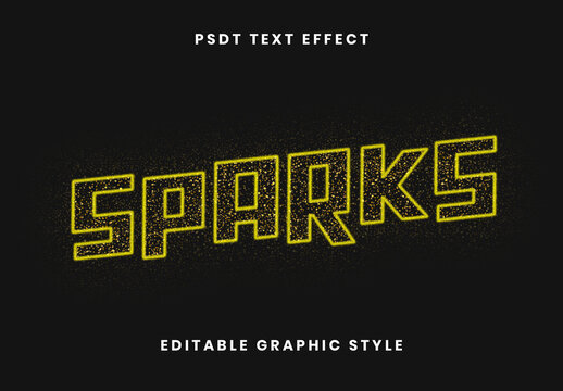 Yellow Energetic Glitter Font Glowing Sparks Text Effect