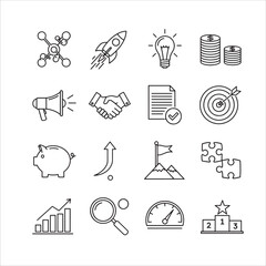 Professional Business and Startup Essentials Icons