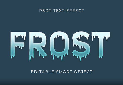 Blue And White Frost Ice Font Frozen Texture Text Effect