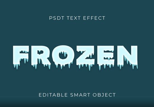 Blue And White Frozen Ice Font Crisp Texture Text Effect