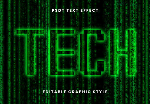 Green Digital Glitch Font Matrix Screen Text Effect
