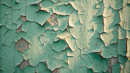 Cracked green paint texture on old surface
