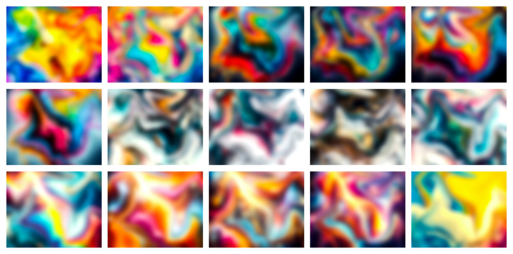 Vibrant abstract blurry backgrounds with swirling rainbow colors and fluid motion effects