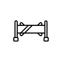 Obraz premium Outline icon a security barrier with diagonal lines protection fence