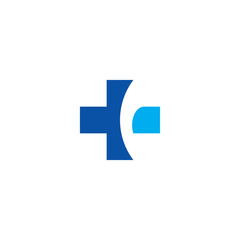 Slashed Medical Cross logo or icon design
