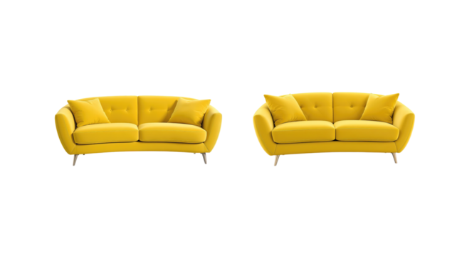 Yellow Sofa on transparent background png