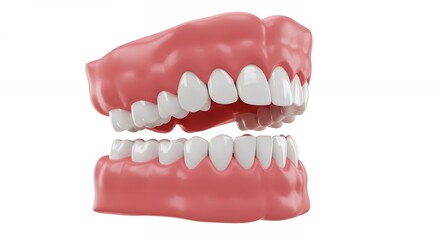 Fototapeta premium Human teeth and gums isolated medical image