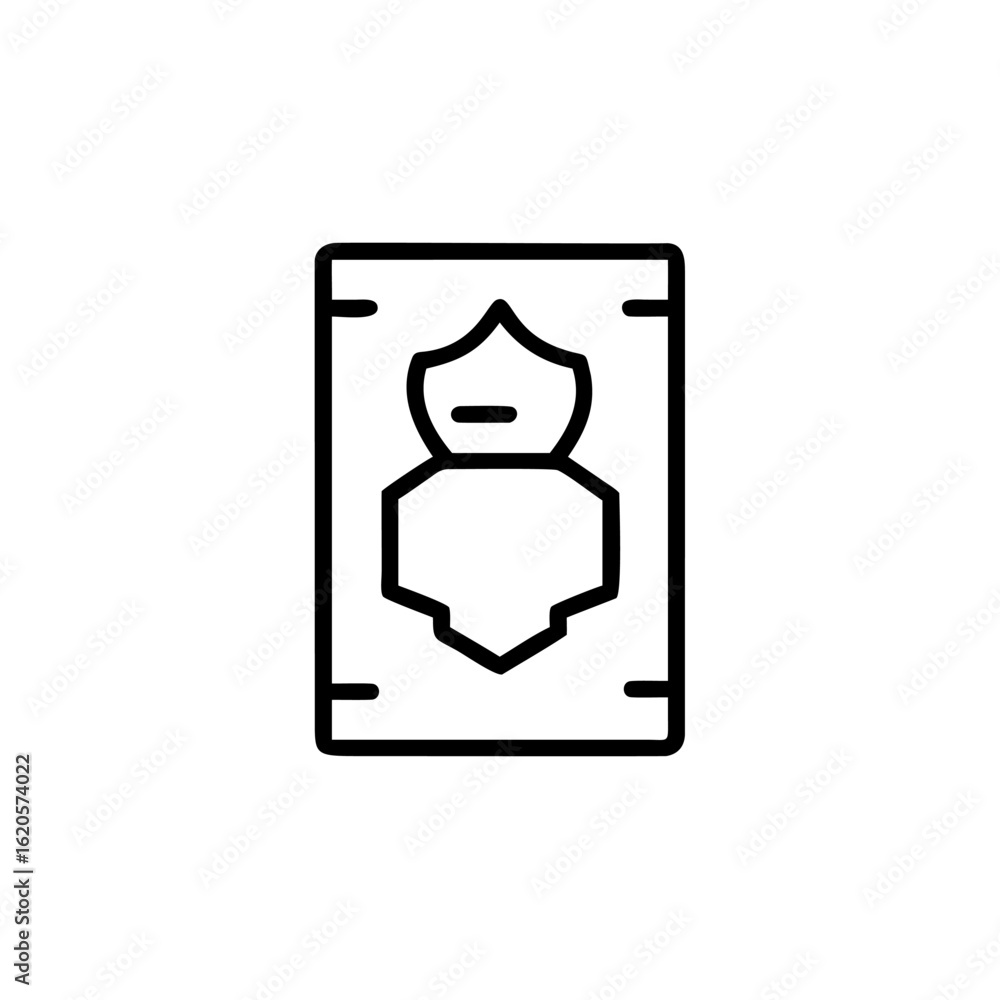 Poster outline icon a shield with a horizontal bar symbol security