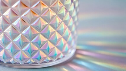 Prismatic glass with rainbow reflections
