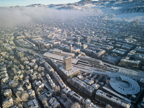 drone shots of st. gallen, switzerland