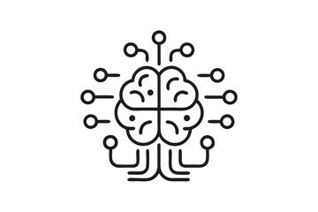 Open Brain Interface Internal Circuitry Pattern Technology Icon