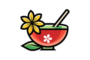 tropical punch bowl ladle flower accent design