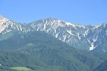 白馬村から望む白馬岳／長野県