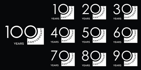 collection of anniversary logo design, celebration day special vector symbol concept, number graphic icon 