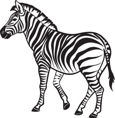 Obraz premium The image features a zebra positioned centrally, highlighting its unique striped pattern against a neutral background, Zebra vector style silhouette image