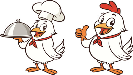 Chef Chicks illustration vector design, Chick logo and icon design, Cartoon Chicks vector design
