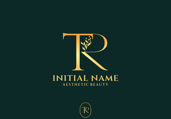 Elegant TR Initial Logo Design for Aesthetic Beauty Brand