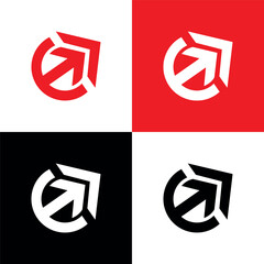 Stylish Flat Arrow Icons - Cool Minimalist Design with Red, Black, and White Color Themes