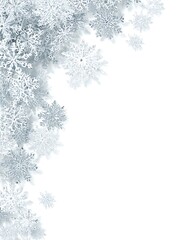 Winter snowflake border decoration isolated on white background