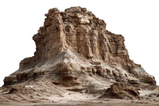 Exploring unique rock formations desert landscape photography nature. Isolated on transparent background, png.