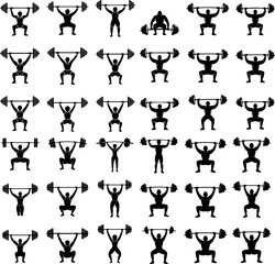 weight lifting Icons Set Vector