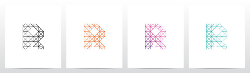 Diagonal Square Triangle Lines Letter Initial Logo Design R