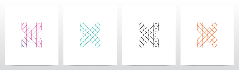 Diagonal Square Triangle Lines Letter Initial Logo Design X