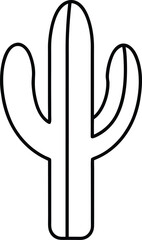 cactus icon outline vector illustration on transparent background