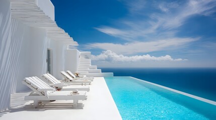 Obraz premium A stunning infinity pool overlooking the ocean.
