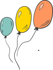 Whimsical Cartoon Balloons Graphic
