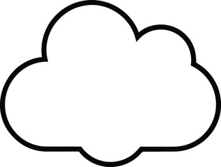 cloud icon outline vector illustration on transparent background