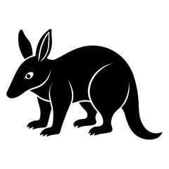 Aardvark vector clean black silhouette design white background