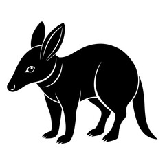 Aardvark vector clean black silhouette design white background