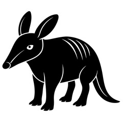 Aardvark vector clean black silhouette design white background