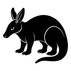 Obraz premium Aardvark vector clean black silhouette design white background