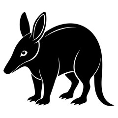 Aardvark vector clean black silhouette design white background