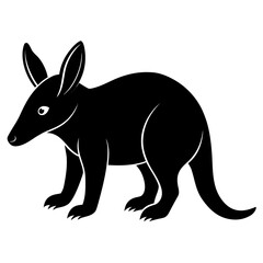 Aardvark vector clean black silhouette design white background