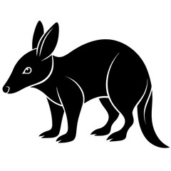 Aardvark vector clean black silhouette design white background